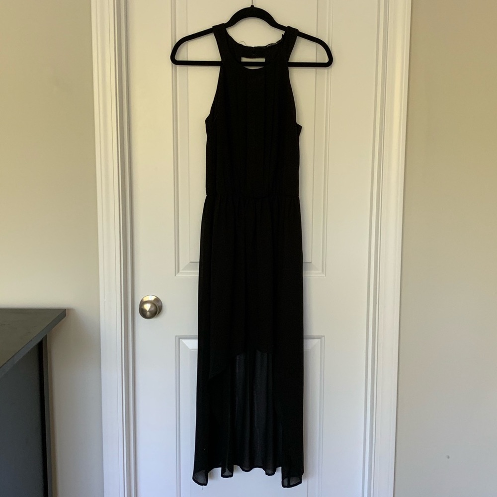 Black Halter High-Low Dress